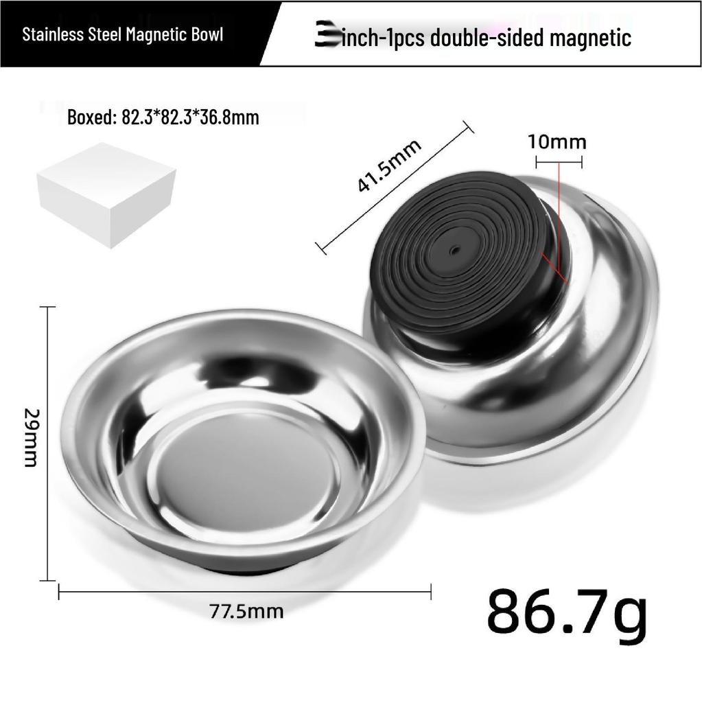 Magnetic Tool Bowl: 3/4/6 Inch Stainless Steel Storage for Small Parts & Auto Repair Tools