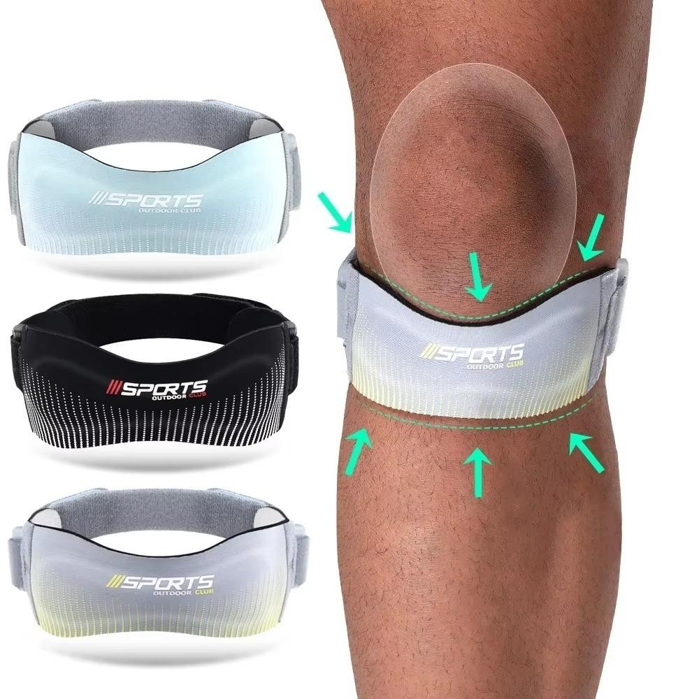 

1pc Highly Elastic Knee Patella Band Adjustable Knee Support Tendon Support Strap Brace Women Men чорний