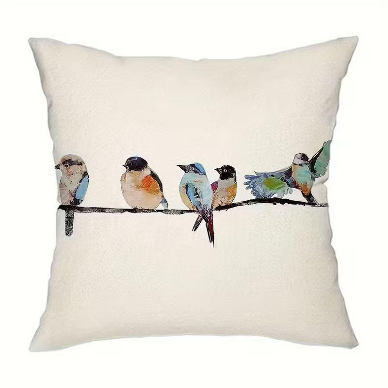 Cute Animals Print Pillowcase: 2D Flat Printing, Non-real Embroidery, Night Sofa  Night Sofa Cushion
