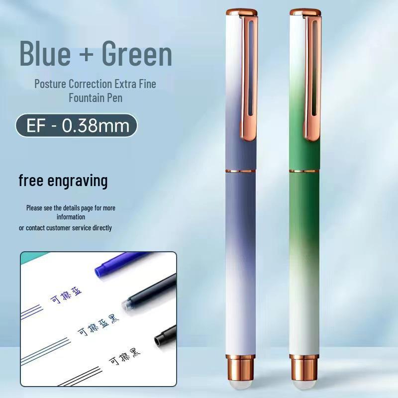Erasable Calligraphy Fountain Pen, Grade 3, with Hidden Nib and Posture Correction, 0.38mm, Replaceable Ink for Kids