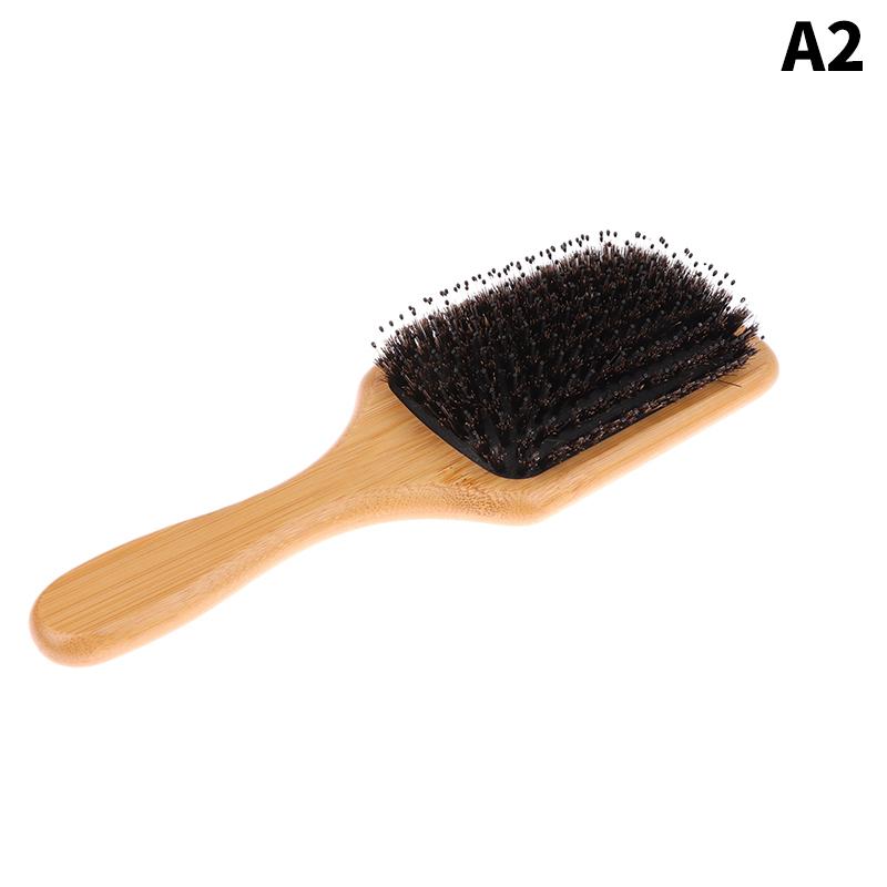Boar Bristle Hair Brush Women Wood Bamboo Hair Brush Professional Curly Airbag Scalp Brush Comb For Hair Beauty Care Salon Tools