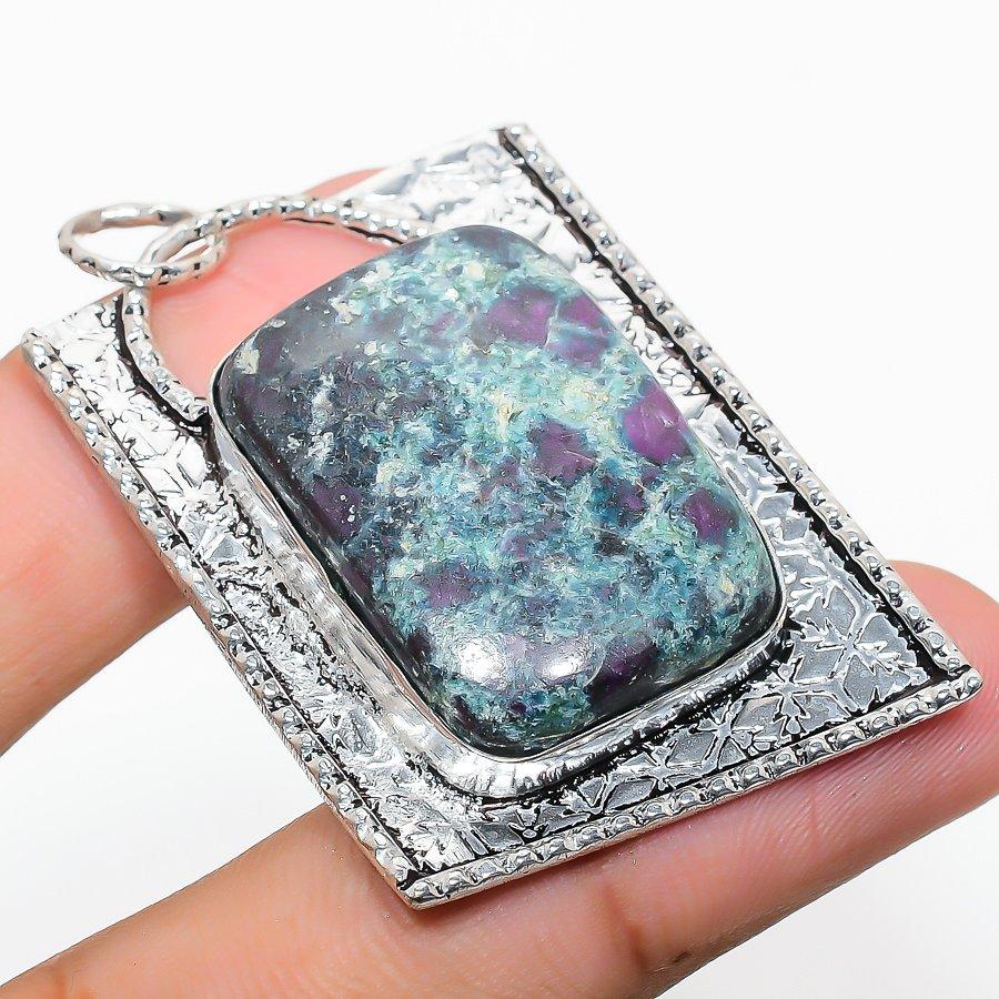 

Ruby in Fuchsite Ethnic 925 Sterling Silver Jewelry Pendant 2.05 c6t59