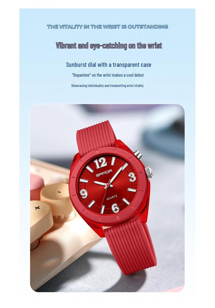 Sanda Silent Quartz Waterproof Luminous Watch for Middle School Students
