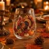 Borosilicate Glass Cup with Lid Autumn Harvest Cup, High Tumbler for Iced Coffee Tea Durable Drinkware Home And Juice, 350ml Clear Drinking