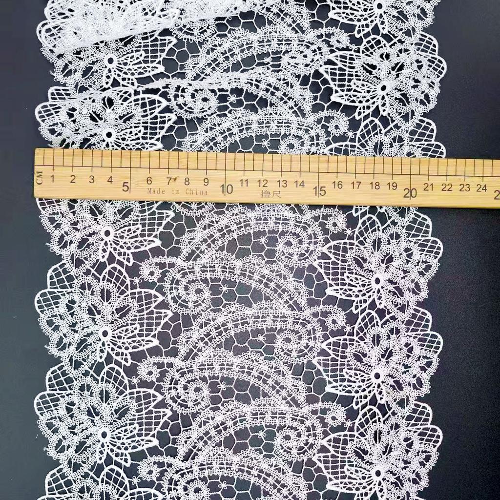 22 cm Tenká nit Polyester Lehká Vodou rozpustná Krajka Krajkové doplňky DIY Oblečení Sukně Manžety Dekorativní materiály