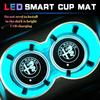 ACPXJ1 2pcs Car LED Smart Water Cup Mat USB Light Drink Holder Coaster for Alfa Romeo Logo 155 156 159 Giulia Mito Stelvio 4C GT Spider