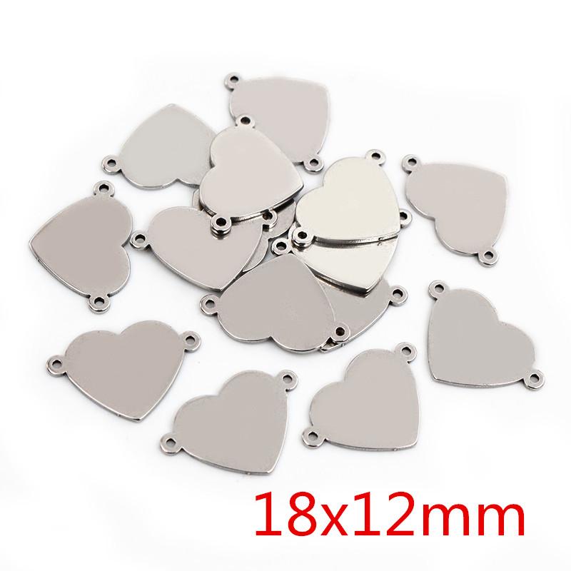 20pcs No Fade 316 Stainless Steel Double Loops Star Heart Cute Charms Pendant DIY Jewelry Findings for Necklace Bracelet