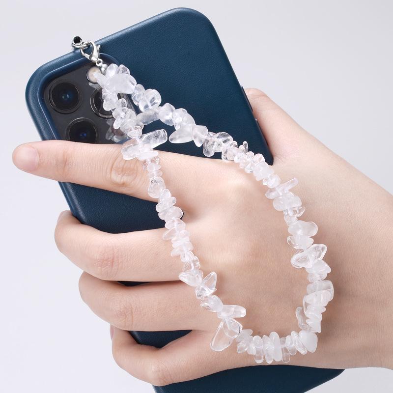 Creative Gravel Stone Mobile Phone Chain Women Girls Natural Bead Anti-Lost Fashion Jewelry Cellphone Strap Lanyard Hanging