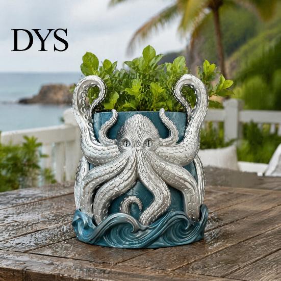 Umweltfreundlicher Pflanzenhalter 3D-gedruckter Oktopus-Blumentopf, Künstlerischer Küsten-Topf, Dekoratives Einzigartiges Schreibtisch-Accessoire Behälter für Kakteen,