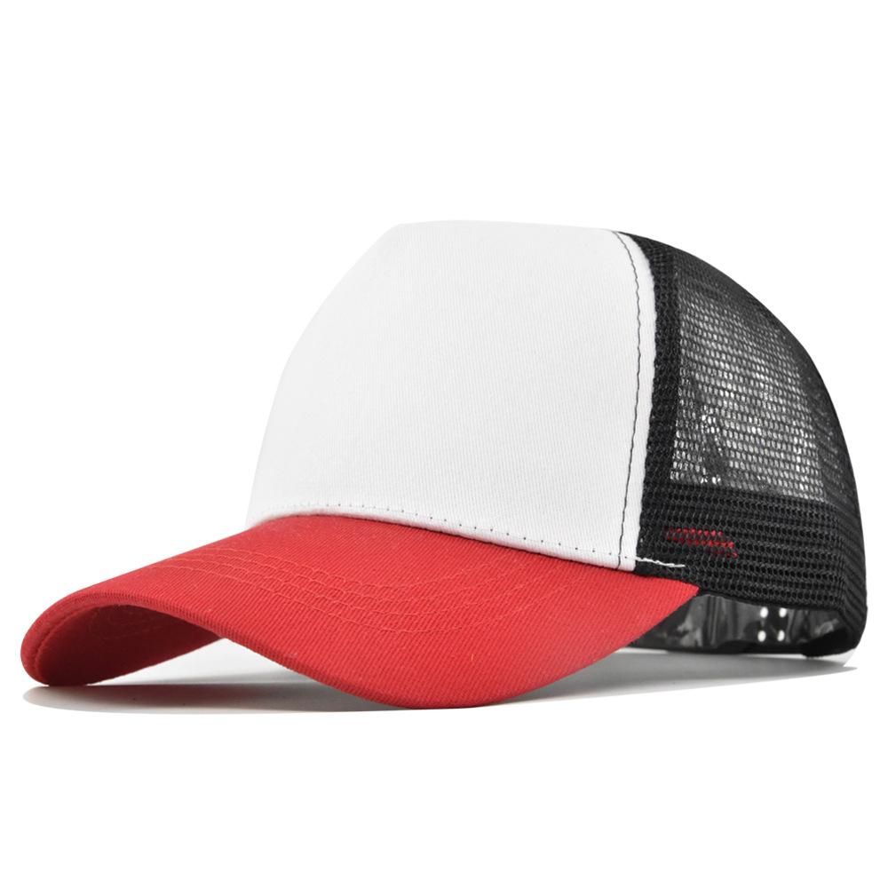 Customized Printing Logo 5 Panels Baseball Cap For Men Women Summer Adult Mesh Cap Advertising Cap Curved Brim Hat Wholesale
