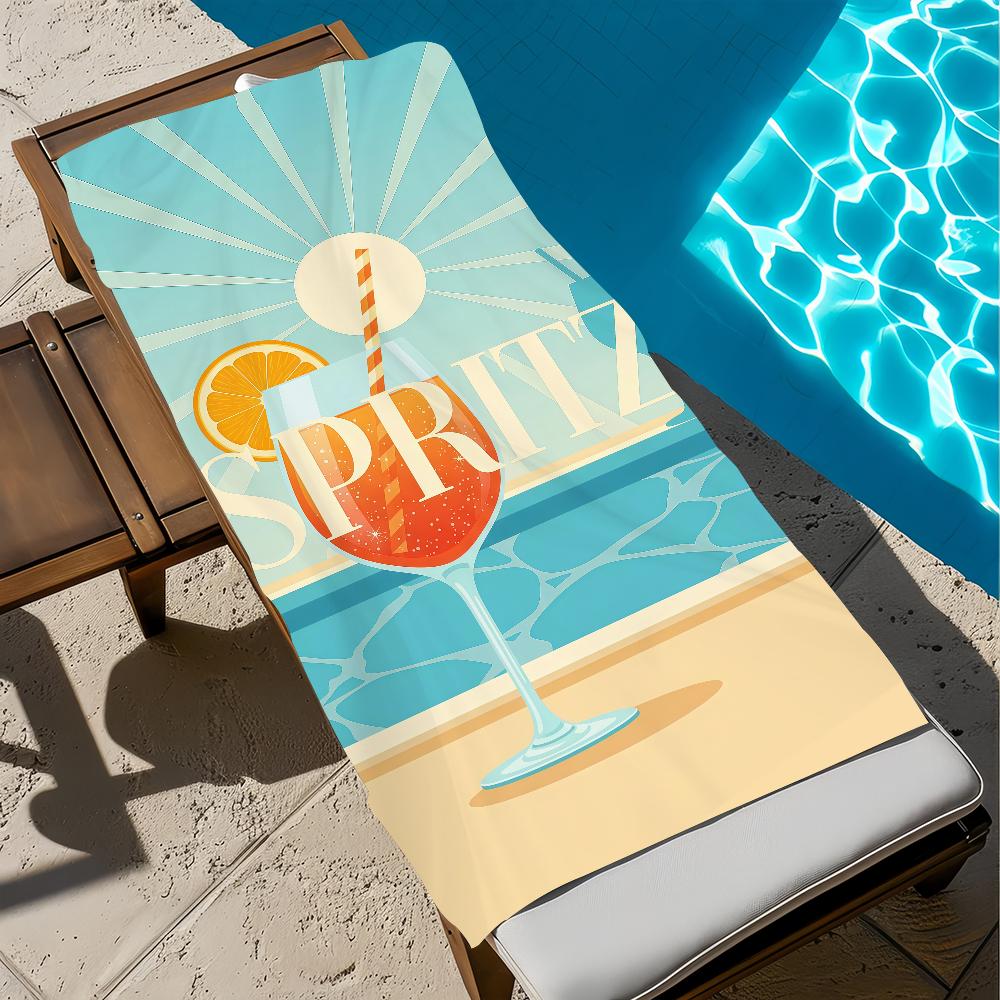Orange art A-AperolS Towel Large S-Spritzs-S Quick-Drying Microfiber soft Beach Towel for Travel Fitness Sauna Bathing Camping