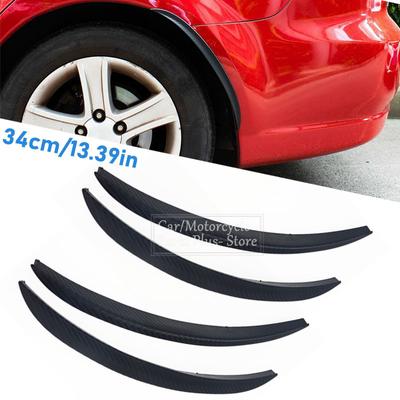 2/4pcs Car Carbon Fiber Fender Flares Mud Flaps Arch Wheel Eyebrow Lips Strips Trim Splash Guards For Car Truck SUV Body