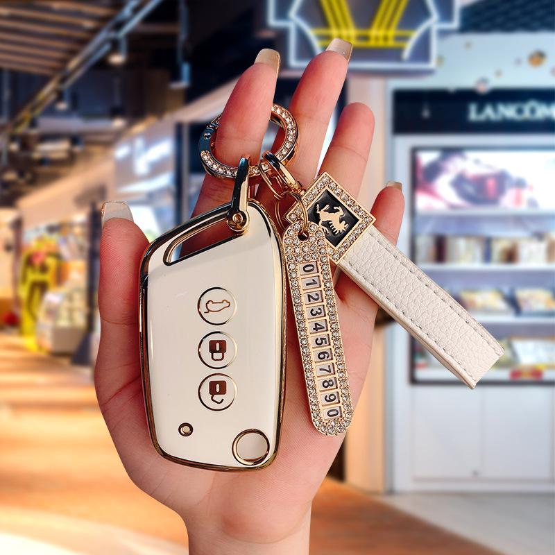 Applicable New Baojun Key Case: RS3/RS5/RC6/E300 Car Protective Shell with Folding Buckle - Men's and Women's Style.