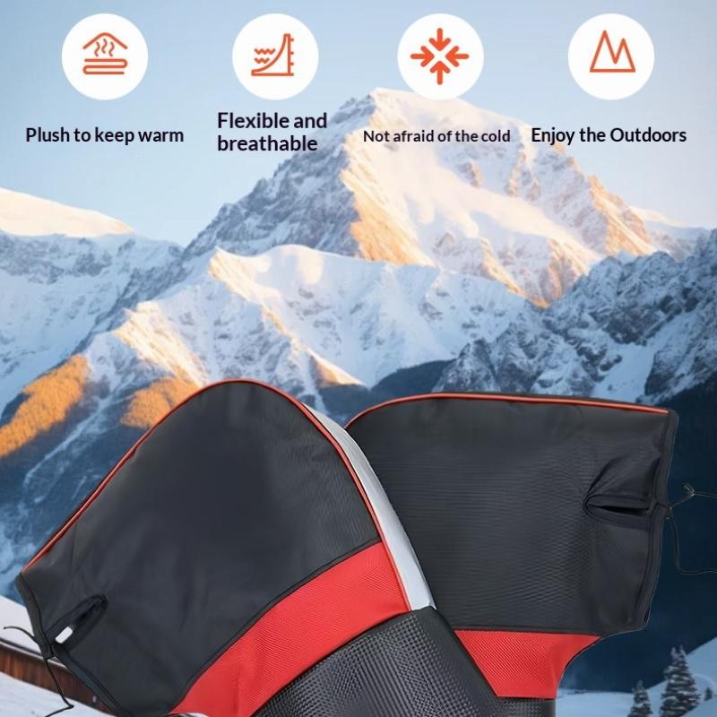 

1 Pair Motorcycle Handlebar Gloves Muffs Winter Cycling Gloves Waterproof Handlebar Cover Mitts Snowmobile E-Bike Thermal Gloves 1pair