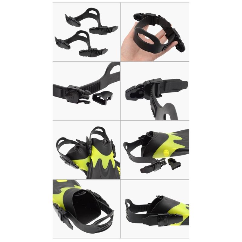 Quick Detaching Scubas Fin Straps Rubber Construction Flippers Straps Swimming Fin Belt for Any Foot Size Easy Installation
