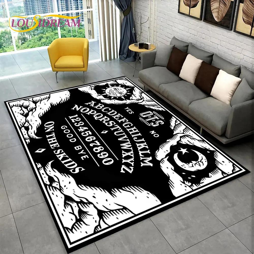 Ouija Tarot Witchcraft Gothic Area Rug,Carpet Rug for Living Room Bedroom Sofa Doormat Decoration,Kids Play Non-slip Floor Mat
