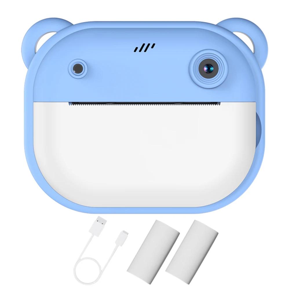 Kids Mini Instant Print Camera 2.0Inch IPS Screen Child Camera 24MP HD 1080P Video Selfie Video Camera for Girls Boys Aged 3-12