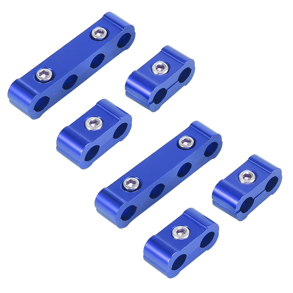 X AUTOHAUX Engine Spark Plug Wire Separator Loom Divider Organizer Clamp Aluminum Alloy 28mm Set of 2 Blue