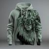 Winter New Sweater European and American Style Lion Animal 3D Three-dimensional Printing Pattern Large Size Loose Sweater