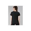 Enamor Dry Fit Antimicrobial Crew Neck Workout Tee for Women with Reflective Graphic(A309_BLACK MELANGE ACTIVE REFLECT