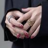 Fashion Metal Weave Geometric Wide Rings for Women Couples Vintage Simple Exaggerated Classic Party Jewelry Gifts Accessories