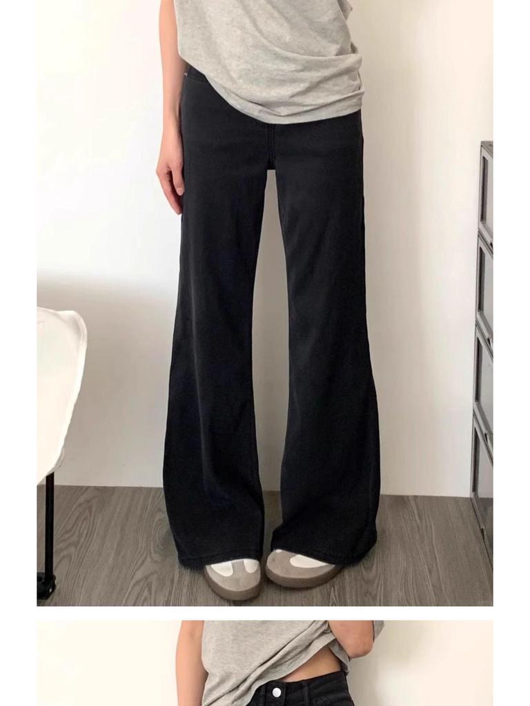 Women's Plus Size Fleece-Lined Micro Flare Jeans: Winter Slimming Loose Wide Leg Pants