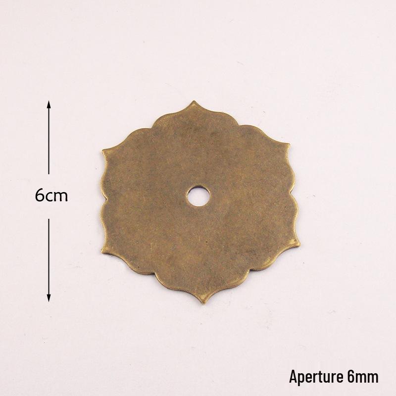 Antique Chinese Copper Plum Blossom Pull Handle and Gasket for Furniture Decoration