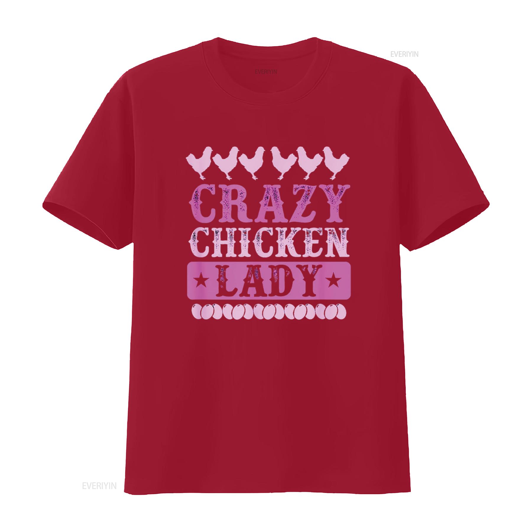 Crazy Chicken Lady Funny Lover Farmer T Shirt Black X Large vintage Washed Comfortable Breathable Versatile streetwear Soft S