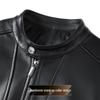 Futing Men's Winter Genuine Sheepskin Stand Collar Padded Leather Jacket