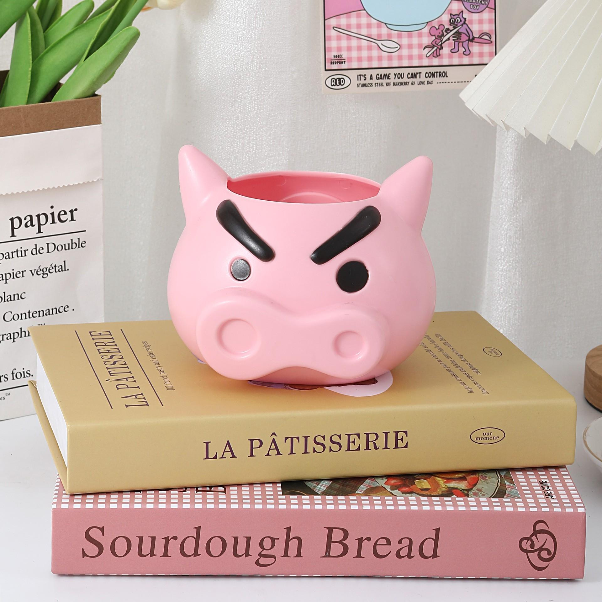 

Cartoon dresser, makeup organizer, storage bucket, lipstick, eyebrow pencil, loose powder brush, makeup tool, pen holder. розовый