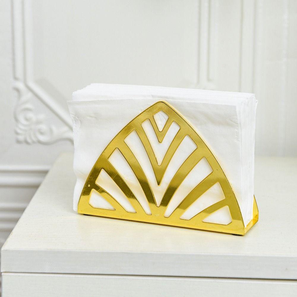 Hollow Iron Art Paper Towel Holder Rust-resistant Desktop Tissue Stand Vertical Napkin Rack  Home