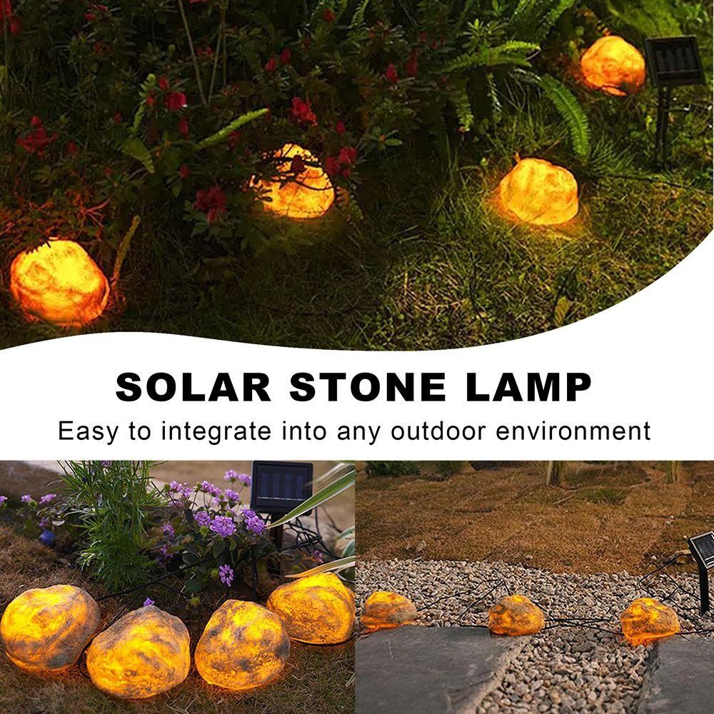 Auto on/Off LED Solar Light Cobblestone Shaped Solar Lawn Lamp Outdoor Pebble Lamp  Lawn