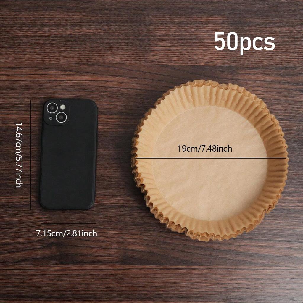 50pcs-Air Fryer Liners, Non-Stick Paper Sheets for Roasting & Microwave - Easy Cleanup, Individual Sheets for Healthier Cooking