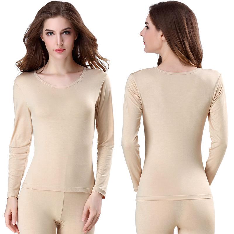 Women's Autumn Cotton Slim Fit Base Layer Set - Top and Pants