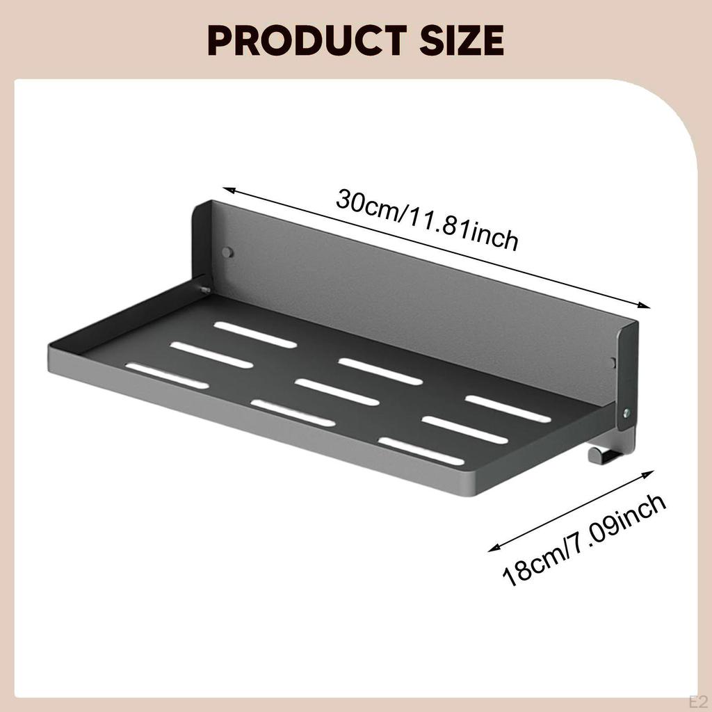 Folding Wall Shelf with Hooks Versatile Decoration Mounted Bathroom Floating for
