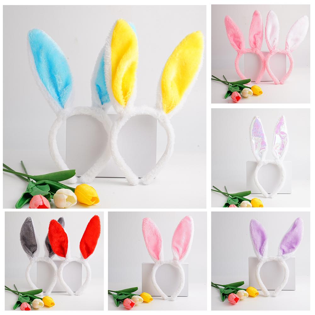 Easter Bunny Ears Headband Plush Rabbit Ear Hairband For Kids Adults Easter Party Favors Costume Accessory Holiday Decoration
