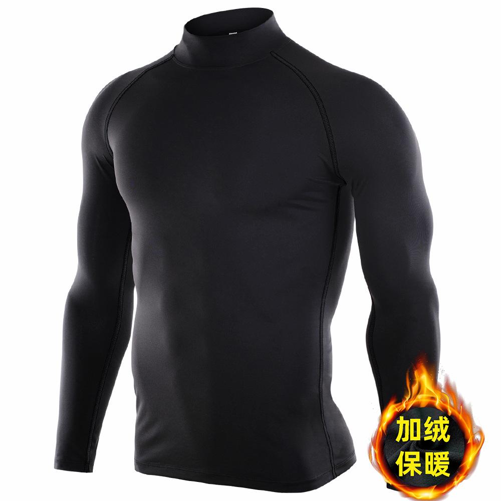 Men's Sports Running T Shirt+ Pants Fleece Thermal Quick Drying Clothes Winter Warm Long Sleeve Tops & Trousers for Running Fitness Training