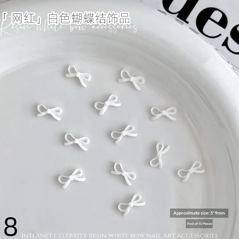 Luminescent 50PCS 3D Bowknot Nail Art for Eye-Catching Manicure Designs 8