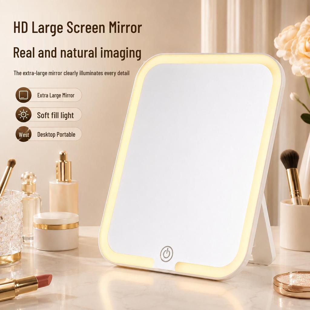 LED Smart Makeup Mirror with Lights - Vanity Table or Desktop for Girls' Bedroom or Student Dorm