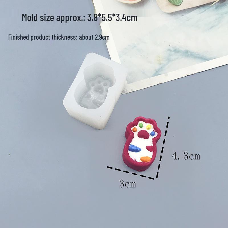 Mini Silicone Cat Paw Mold – Pinchable & Cute for Handmade Crafts