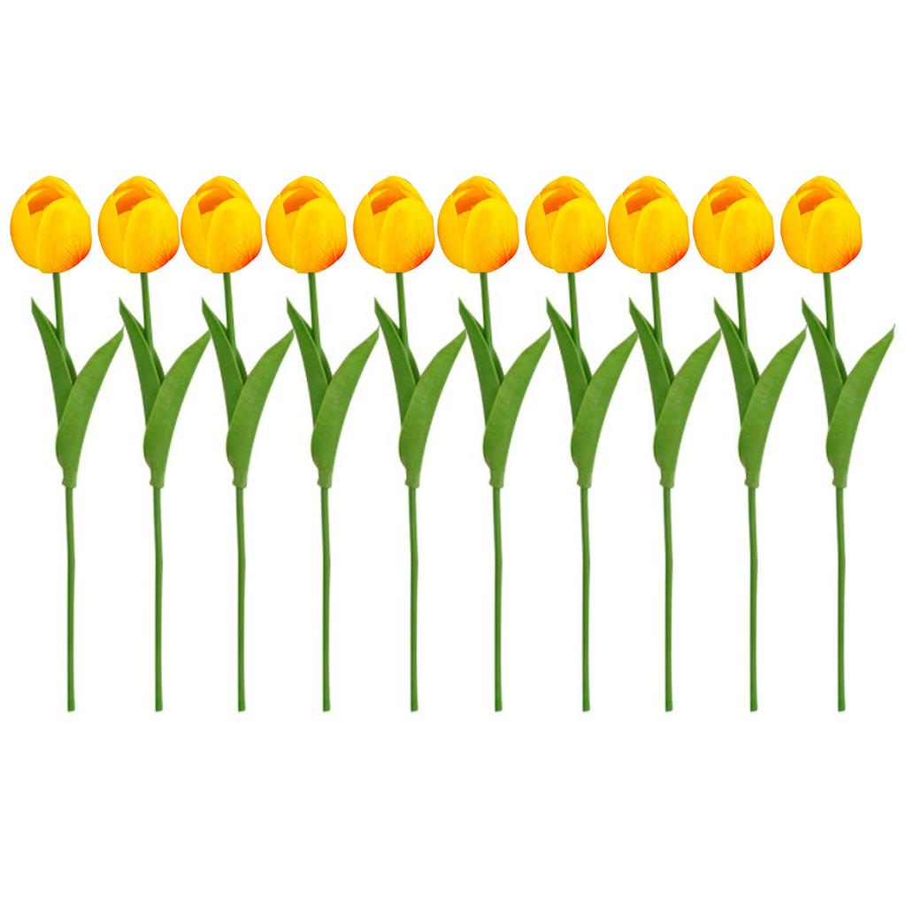 10pcs Artificial Tulips Simulation Tulip Holiday Present Accessory for Indoor Outdoor Garden Yard Present Supply