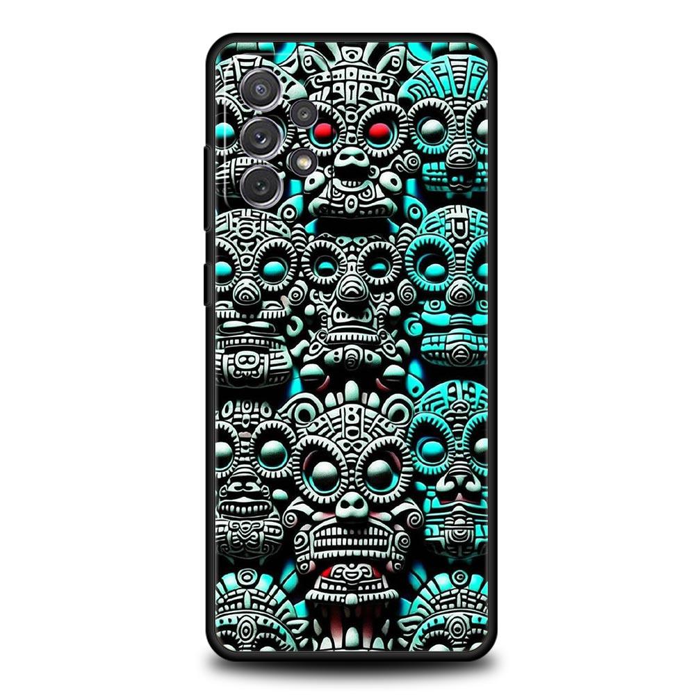 Vintage Totem Painting Phone Case for Samsung Galaxy A55 A35 A17 A07 A15 A13 A25 A51 A71 A72 A73 A32 A52 A52S A41 Soft TPU Shell