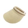 Summer travel sunscreen visor straw woven topless hat children's tide fashion versatile empty top straw hat cap