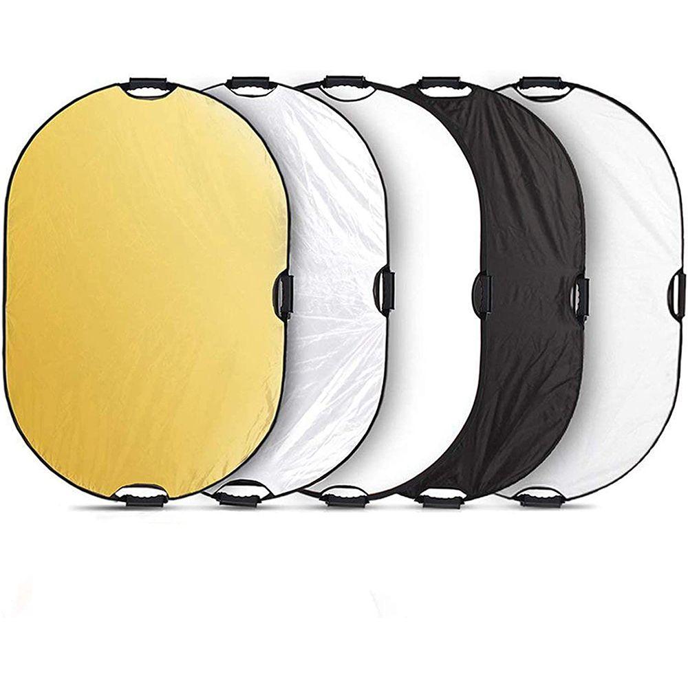 

100x150cm 60x90cm Oval 5 in 1 Reflector Light Diffuser Collapsible Photography 60x90cm