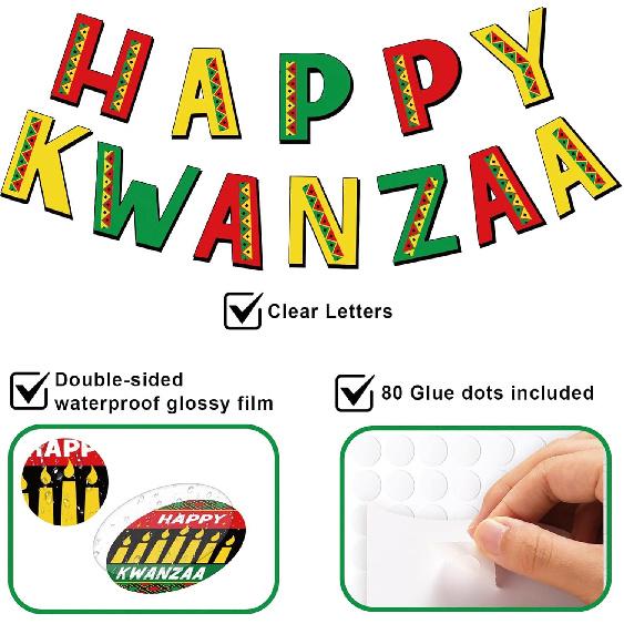 36 PSC Kwanzaa Bulletin Board Decorations Set - Kwanzaa Decorations Happy Kwanzaa's Wall Decoration Kwanzaa's Classroom Decor for Happy Kwanzaa n n