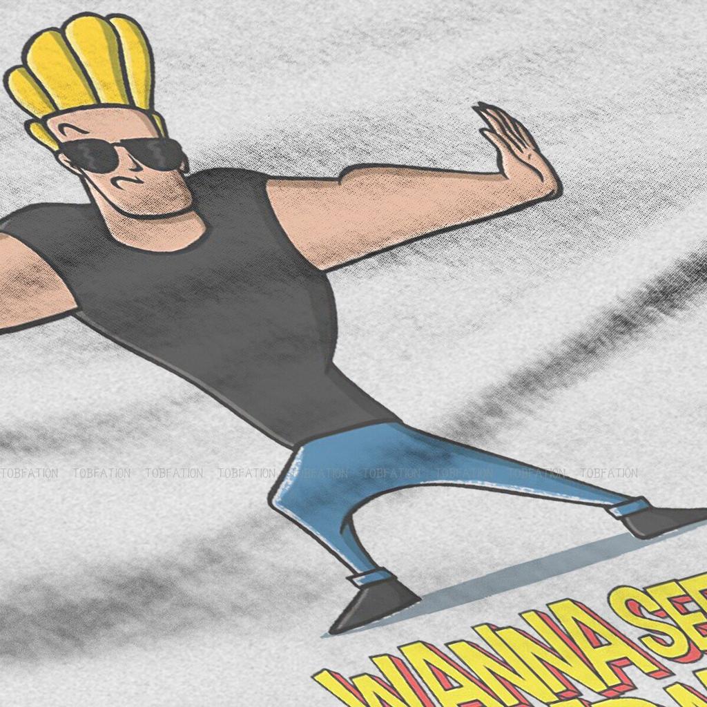 Hey Mama O Neck Tshirt Johnny Bravo Bravo Cartoon Pure Cotton Basic T Shirt Girl New Design Big Sale