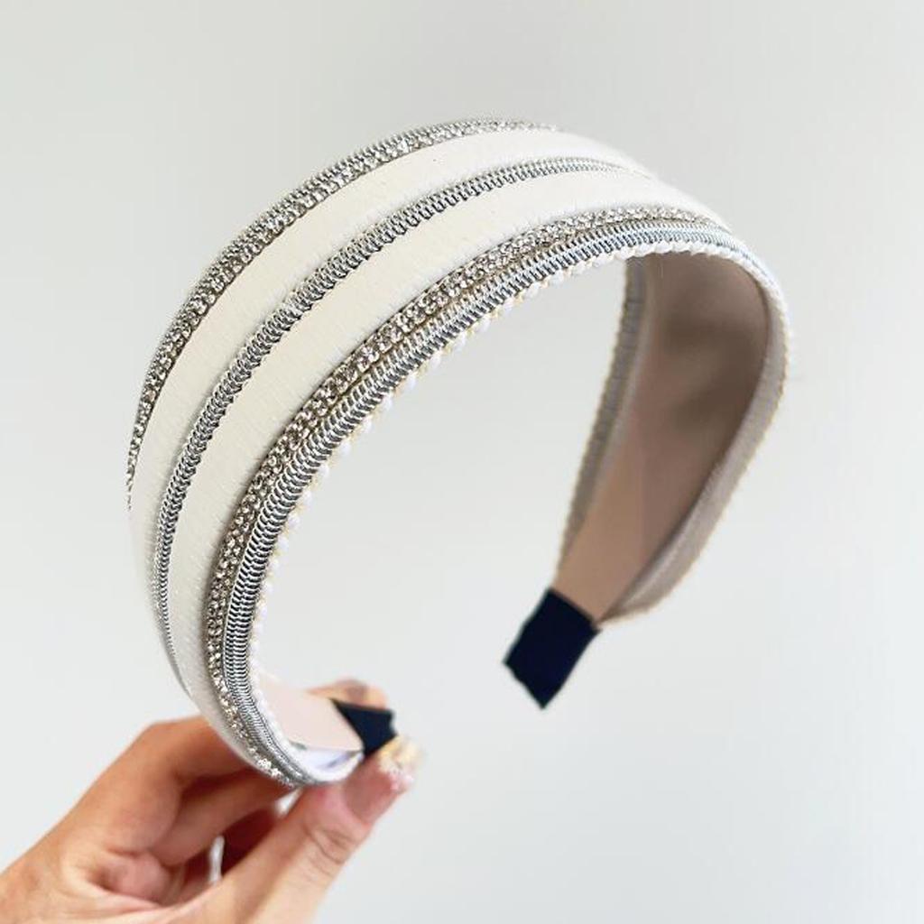 PROLY New Fashion Headband For Women Wide Side PU Leather Hairband Top Quality Shining Rhinestone Hair Accessories