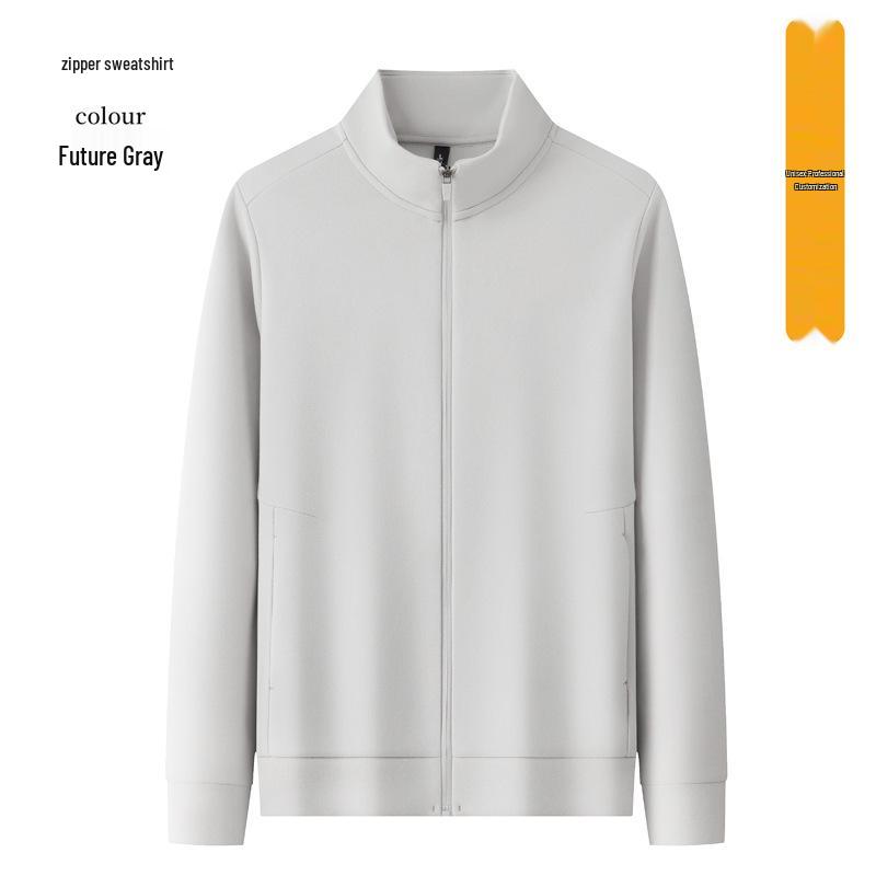 Unisex Comfortable Solid Color Zipper Hoodie with Stand-up Collar - Autumn/Winter Edition