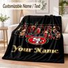 Custom Text Flannel Blanket San Francisco 49ers Print Warm Cozy Blanket Home Sofa Bedding
