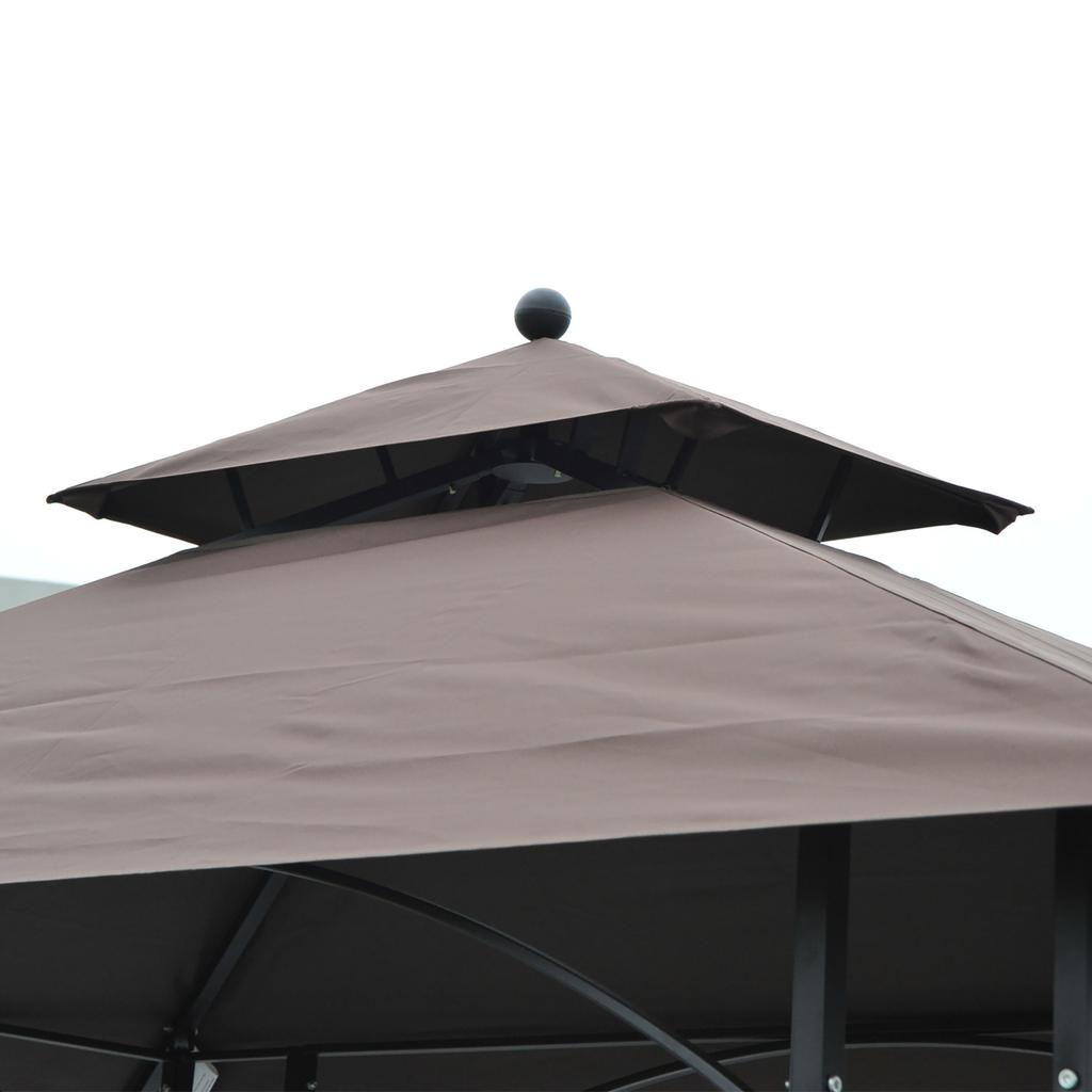 2.5 x 1.5m BBQ Tent Canopy Patio Outdoor Awning Gazebo Party Sun Shelter - Coffee